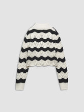 Wavy Stripe Eyelet Sweater